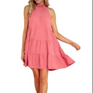 Red Dress Boutique, entro- rose pink ruffle dress // Size: M